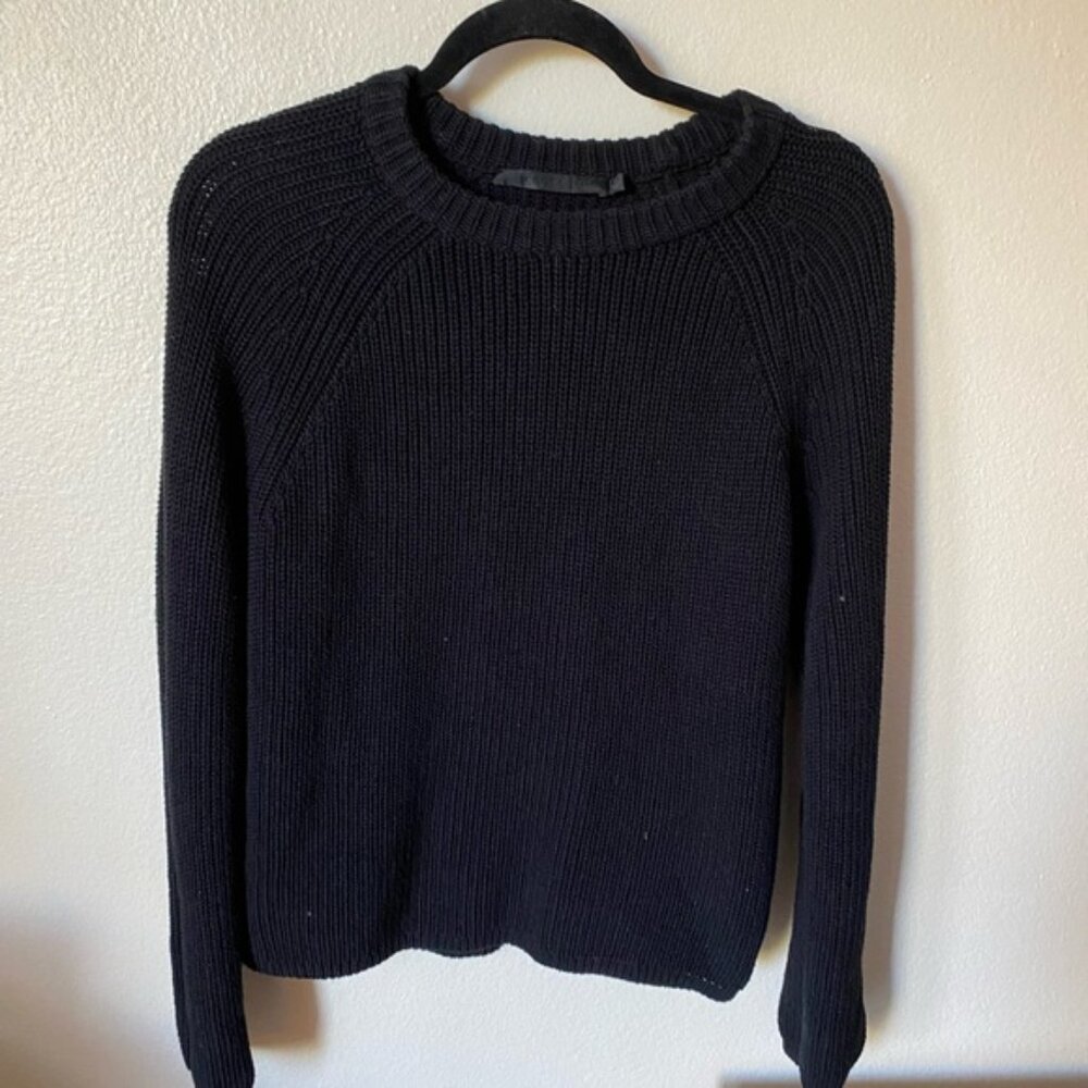 Jenni Kayne Cotton Fisherman Crew Neck Sweater Size Small